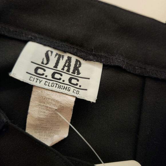 Vintage Star City Clothing Co Black High Waisted Straight Leg Trousers 0 - Picture 4 of 8